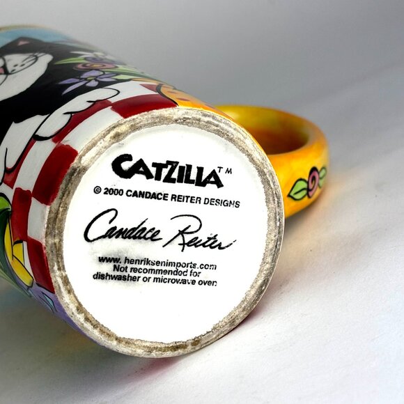 Vibrant Catzilla Tall Cat Mug by Candace Reiter Designs - Picture 6 of 8